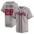HALEY Atlanta Braves #28 Matt Olson Gray  Road Limited Player Jersey