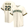 HALEY Milwaukee Brewers #22 Christian Yelich White  Home Replica Jersey