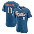 HALEY Milwaukee Brewers #11 Jackson Chourio Mineral Blue  2026 City Connect Authentic Sponsor Patch Jersey
