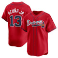 HALEY Atlanta Braves #13 Ronald Acu?a Jr. Red  Alternate Limited Player Jersey