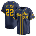HALEY Milwaukee Brewers #22 Christian Yelich Navy  Alternate Limited Jersey