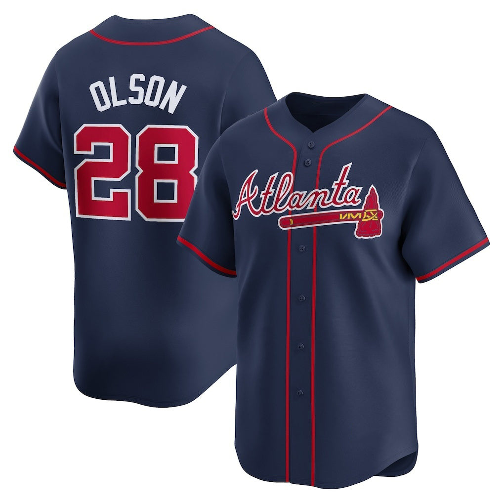 HALEY Atlanta Braves #28 Matt Olson Navy  Alternate Limited Player Jersey