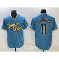 HALEY Milwaukee Brewers #11 Jackson Chourio Blue  2022 City Connect Cool Base Stitched Jersey
