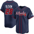 HALEY Atlanta Braves #28 Matt Olson Navy  2025 Speedway Classic Alternate Limited Stitched Jersey