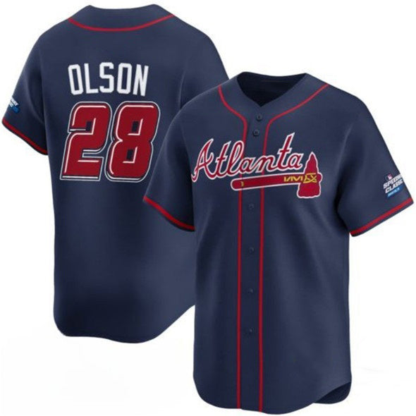 HALEY Atlanta Braves #28 Matt Olson Navy  2025 Speedway Classic Alternate Limited Stitched Jersey