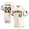 HALEY Milwaukee Brewers #22 Christian Yelich Cream  Home Limited Player Jersey
