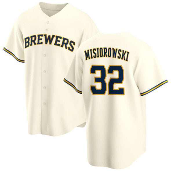 HALEY Milwaukee Brewers #32 Jacob Misiorowski Cream  2025 Stitched Jersey