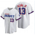 HALEY Atlanta Braves #13 Ronald Acu?a Jr. 2021 City Connect Stitched White  Jersey