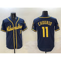 HALEY Milwaukee Brewers #11 Jackson Chourio White  'Gothic 414 Shadows Edition' Vapor Premier Limited Stitched Jersey