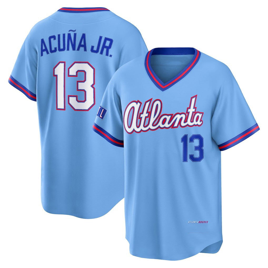 HALEY Atlanta Braves #13 Ronald Acu?a Jr. Powder Blue  2026 City Connect Stadium Jersey