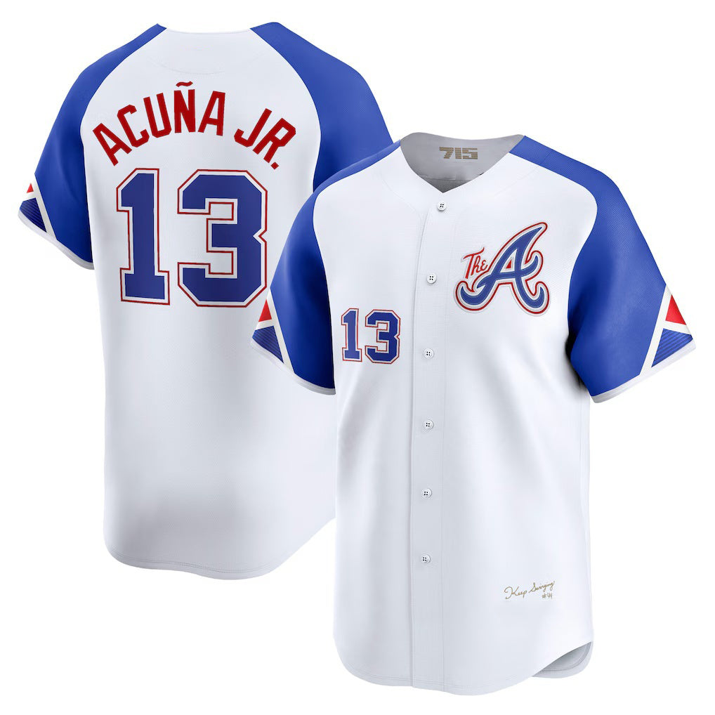 HALEY Atlanta Braves #13 Ronald Acu?a Jr. White  City Connect Limited Player Jersey