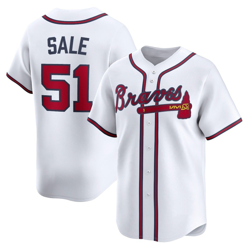 HALEY Atlanta Braves #51 Chris Sale White  Home Limited Player Jersey