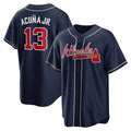 HALEY Atlanta Braves #13 Ronald Acuna Jr. Navy  Alternate Replica Player Name Jersey