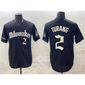 HALEY Milwaukee Brewers #2 Brice Turang Black  'Gothic 414 Shadows Edition' Vapor Premier Limited Stitched Jersey