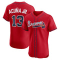 HALEY Atlanta Braves #13 Ronald Acu?a Jr. Red  Alternate 2 Elite Jersey