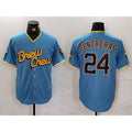 HALEY Milwaukee Brewers #24 William Contreras Blue  2022 City Connect Cool Base Stitched Jersey