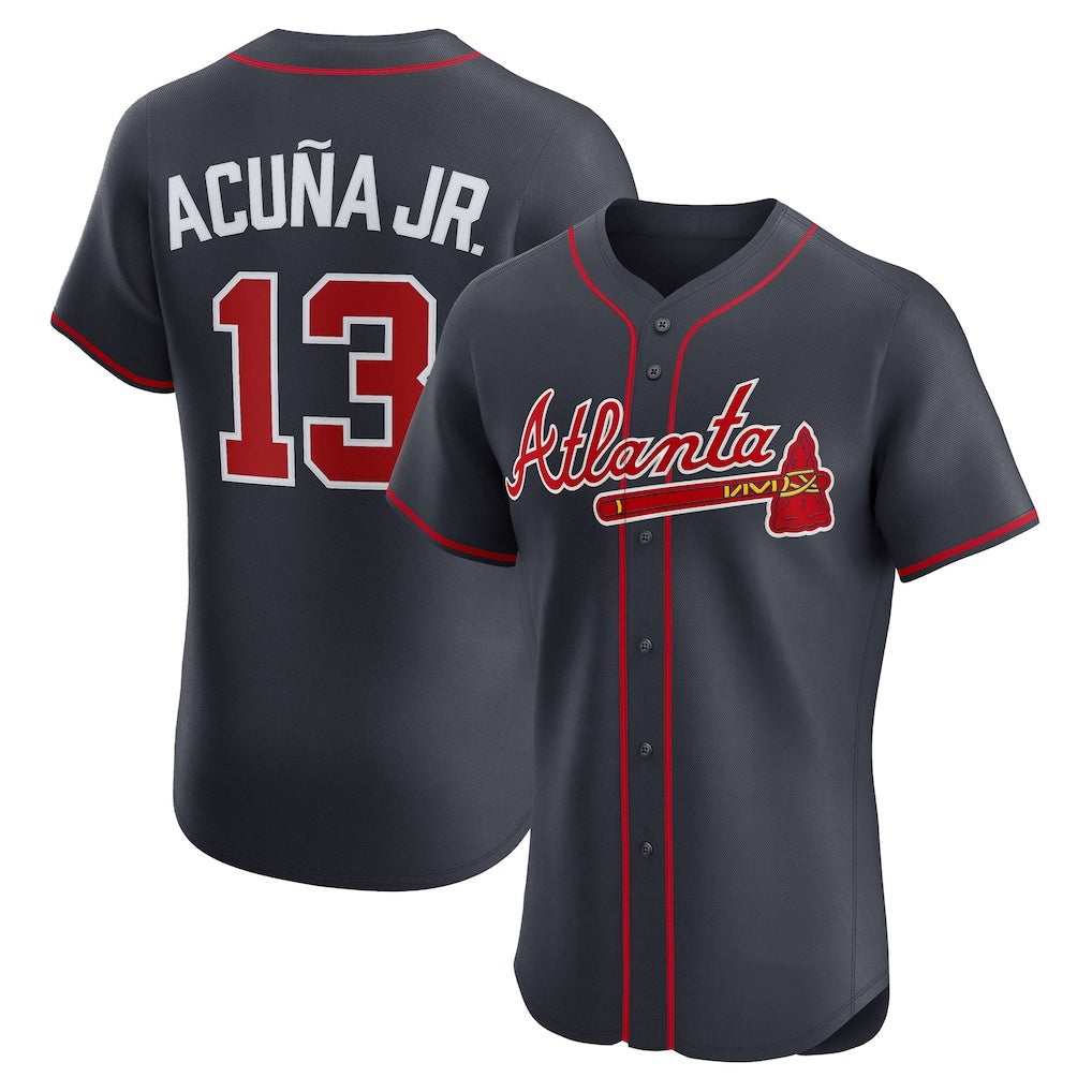 HALEY Atlanta Braves #13 Ronald Acu?a Jr. Navy  Alternate Elite Jersey