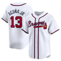HALEY Atlanta Braves #13 Ronald Acu?a Jr. White  Home Limited Player Jersey