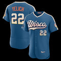 HALEY Milwaukee Brewers #22 Christian Yelich Mineral Blue  2026 City Connect Authentic Sponsor Patch Jersey