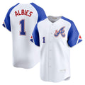 HALEY Atlanta Braves #1 Ozzie Albies White  City Connect Limited Player Jersey