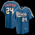 HALEY Milwaukee Brewers #24 William Contreras Mineral Blue  2026 City Connect Stadium Jersey