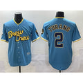 HALEY Milwaukee Brewers #2 Brice Turang Powder Blue  City Connect Cool Base Stitched Jersey
