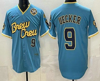 HALEY Milwaukee Brewers #9 Bob Uecker Blue  City Connect Limited Jersey