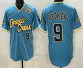 HALEY Milwaukee Brewers #9 Bob Uecker Blue  City Connect Limited Jersey