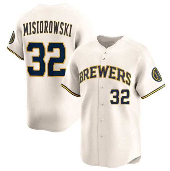 HALEY Milwaukee Brewers #32 Jacob Misiorowski Cream  2025 Limited Stitched Jersey