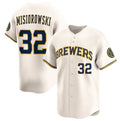 HALEY Milwaukee Brewers #32 Jacob Misiorowski Cream  2025 Limited Stitched Jersey